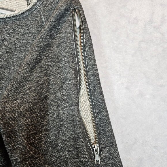 Rock & Republic Gray Sweatshirt With Zipper Sleeve Detail Womens XL Cotton Blend - Picture 4 of 12